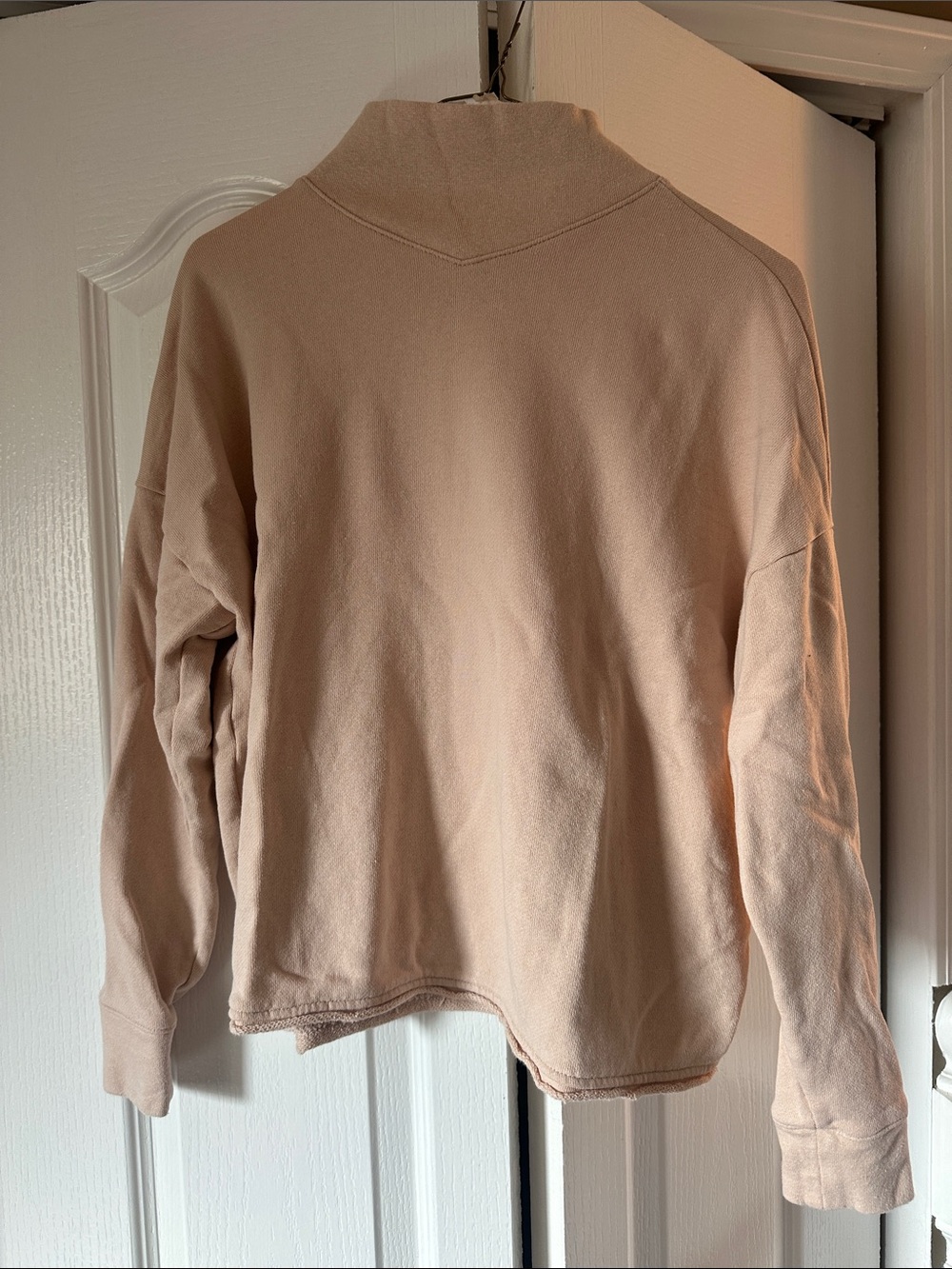 Madewell Women's Light Beige Mock Neck Sweatshirt